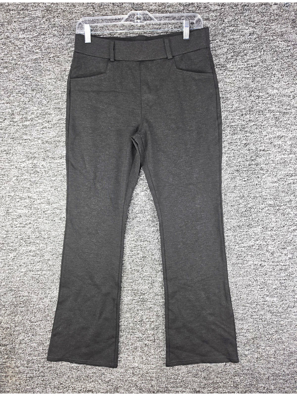 MAZE Collection Gray Knit Women's Dress Pants Straight Leg Pockets Stretch M 32"
